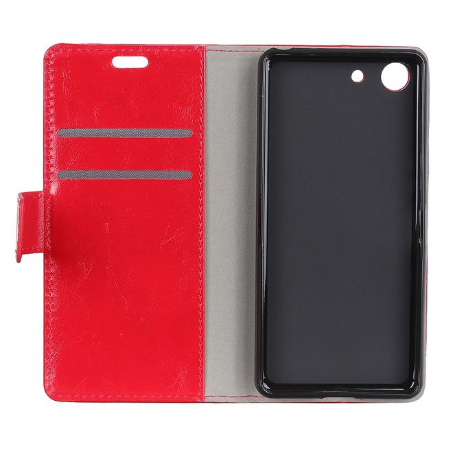 Sony Xperia XZ4 Compact Handyhülle - Crazy Horse Leder Bookcover Series - rot
