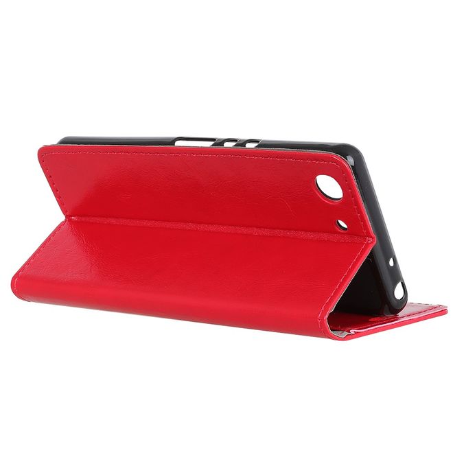 Sony Xperia XZ4 Compact Handyhülle - Crazy Horse Leder Bookcover Series - rot