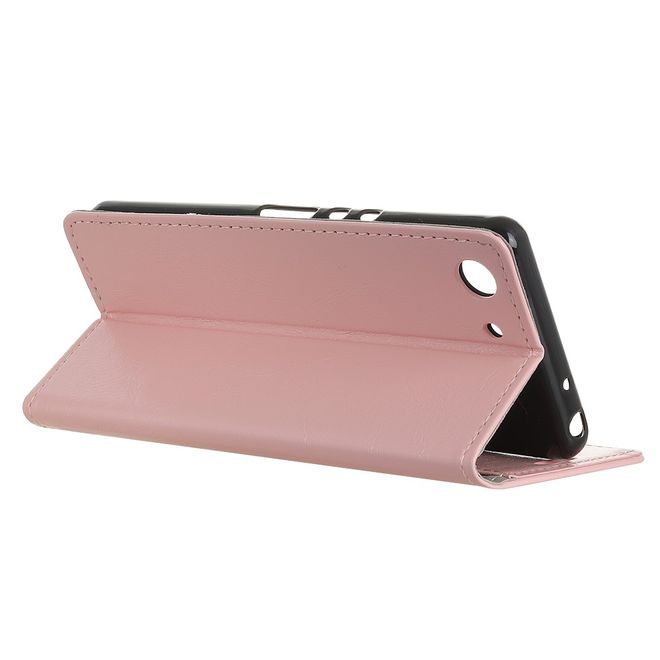 Sony Xperia XZ4 Compact Handyhülle - Crazy Horse Leder Bookcover Series - pink