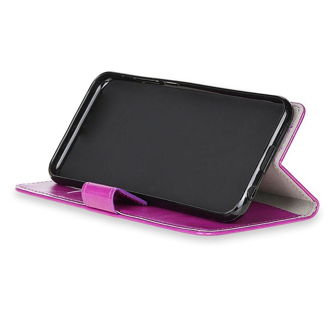 Sony Xperia XZ4 Compact Handyhülle - Crazy Horse Leder Bookcover Series - purpur
