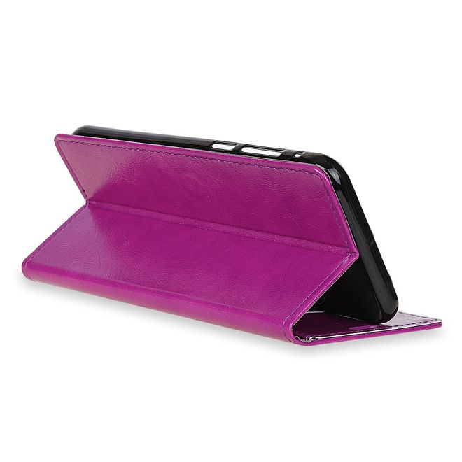 Sony Xperia XZ4 Compact Handyhülle - Crazy Horse Leder Bookcover Series - purpur