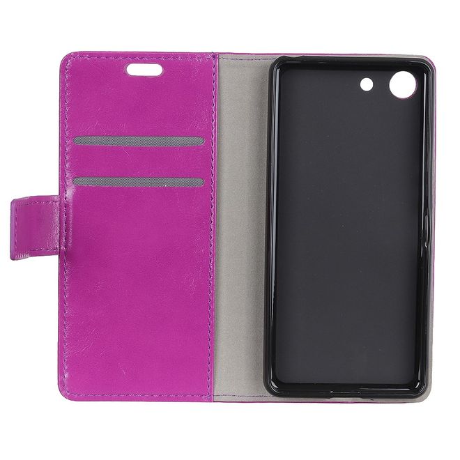 Sony Xperia XZ4 Compact Handyhülle - Crazy Horse Leder Bookcover Series - purpur
