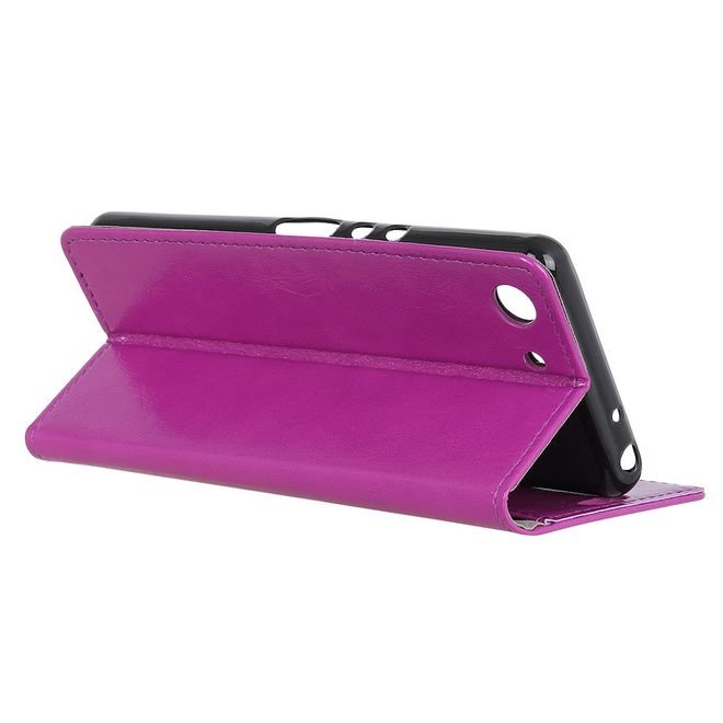 Sony Xperia XZ4 Compact Handyhülle - Crazy Horse Leder Bookcover Series - purpur
