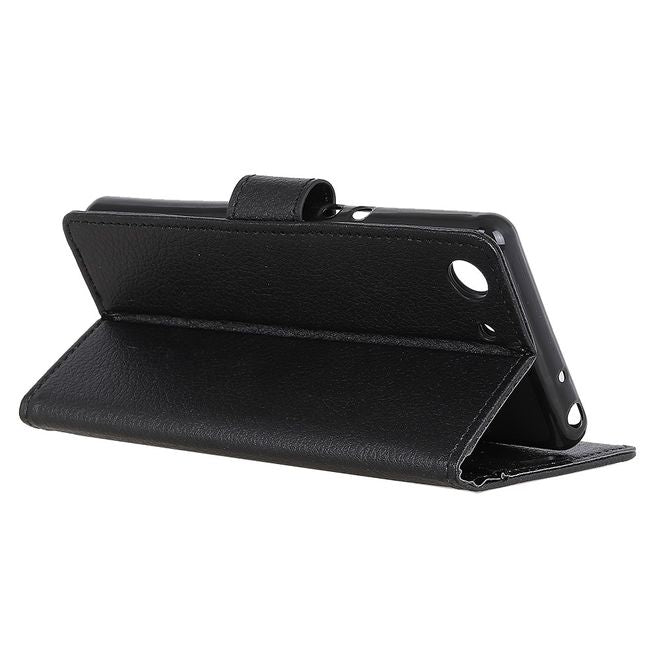 Sony Xperia XZ4 Compact Handy Hülle - Litchi Bookcover Series - schwarz