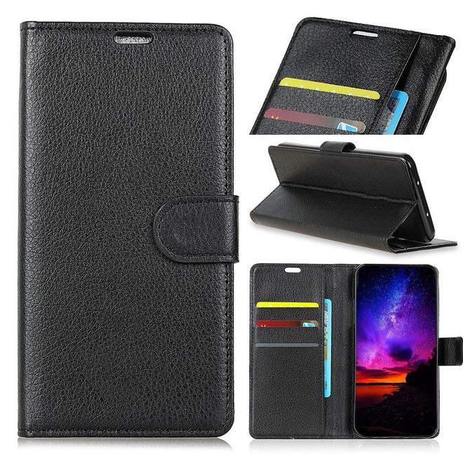 Sony Xperia XZ4 Compact Handy Hülle - Litchi Bookcover Series - schwarz