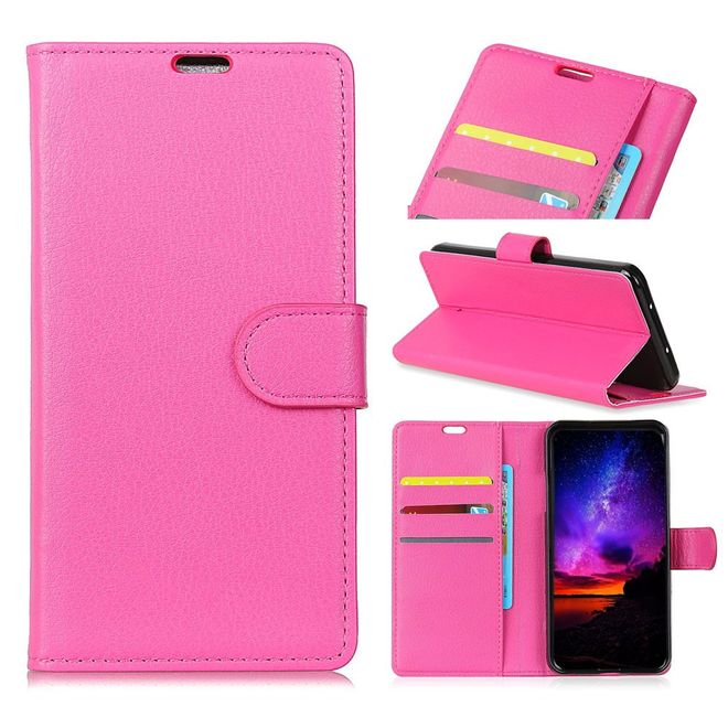 Sony Xperia XZ4 Compact Handy Hülle - Litchi Bookcover Series - rosa