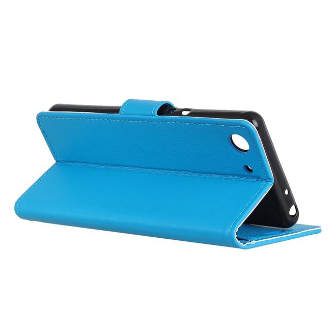 Sony Xperia XZ4 Compact Handy Hülle - Litchi Bookcover Series - blau