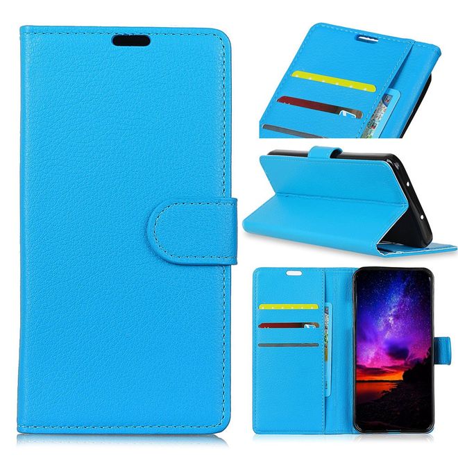 Sony Xperia XZ4 Compact Handy Hülle - Litchi Bookcover Series - blau