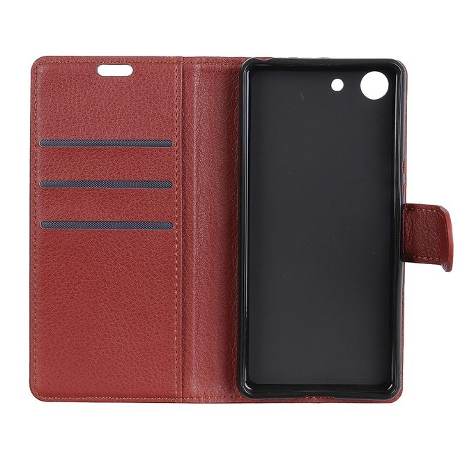 Sony Xperia XZ4 Compact Handy Hülle - Litchi Bookcover Series - braun
