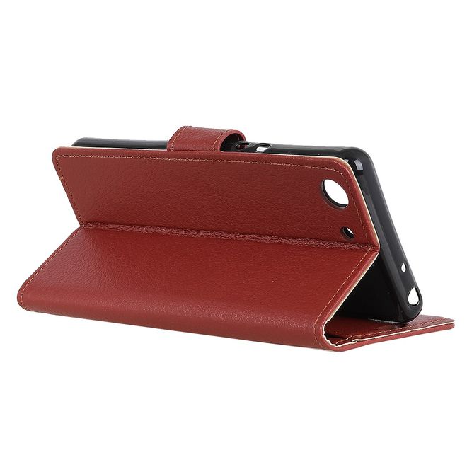 Sony Xperia XZ4 Compact Handy Hülle - Litchi Bookcover Series - braun