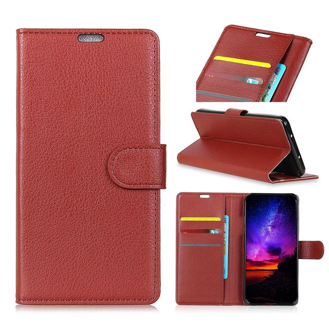Sony Xperia XZ4 Compact Handy Hülle - Litchi Bookcover Series - braun