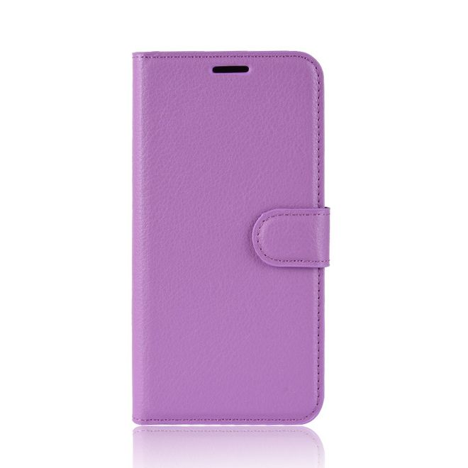 Sony Xperia 10 Plus Handy Hülle - Litchi Leder Bookcover Series - purpur