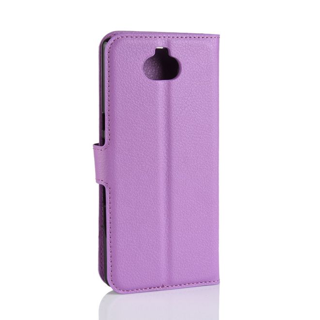 Sony Xperia 10 Plus Handy Hülle - Litchi Leder Bookcover Series - purpur