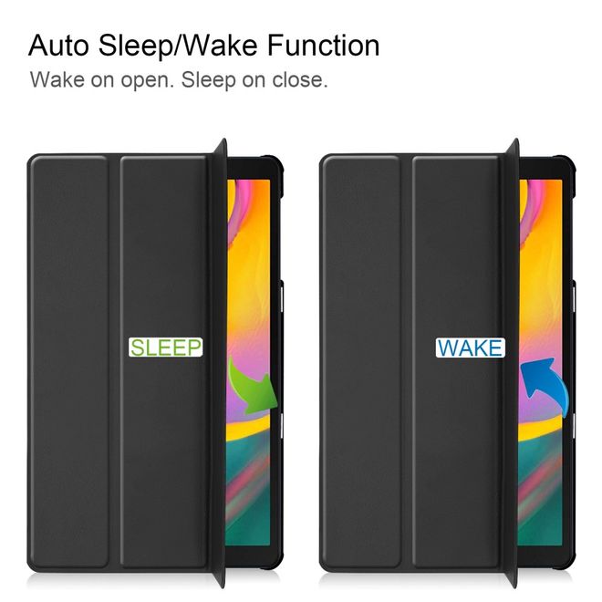 Samsung Galaxy Tab A 10.1 (2019) Hülle - Dreifach faltbares Leder Case - schwarz