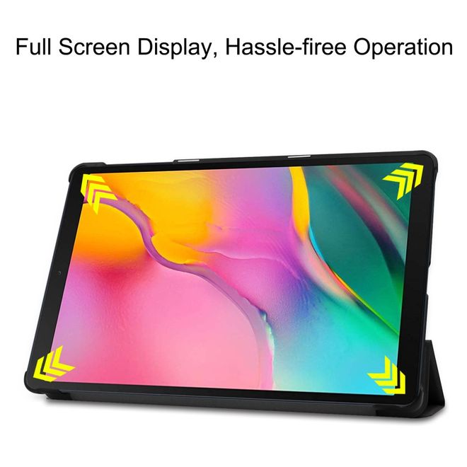 Samsung Galaxy Tab A 10.1 (2019) Hülle - Dreifach faltbares Leder Case - schwarz