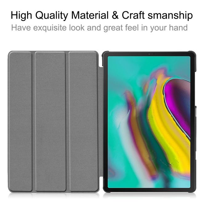 Samsung Galaxy Tab S5e Hülle - Dreifach faltbares Leder Case - schwarz