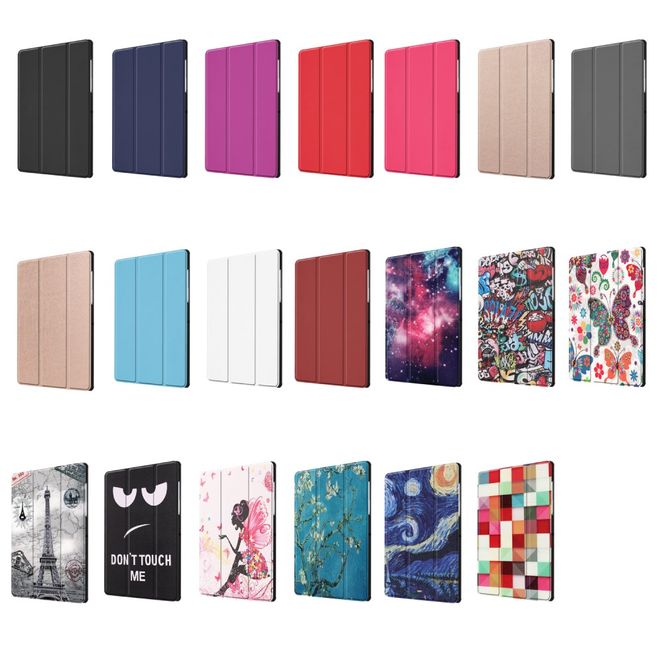 Samsung Galaxy Tab S5e Hülle - Dreifach faltbares Leder Case - schwarz