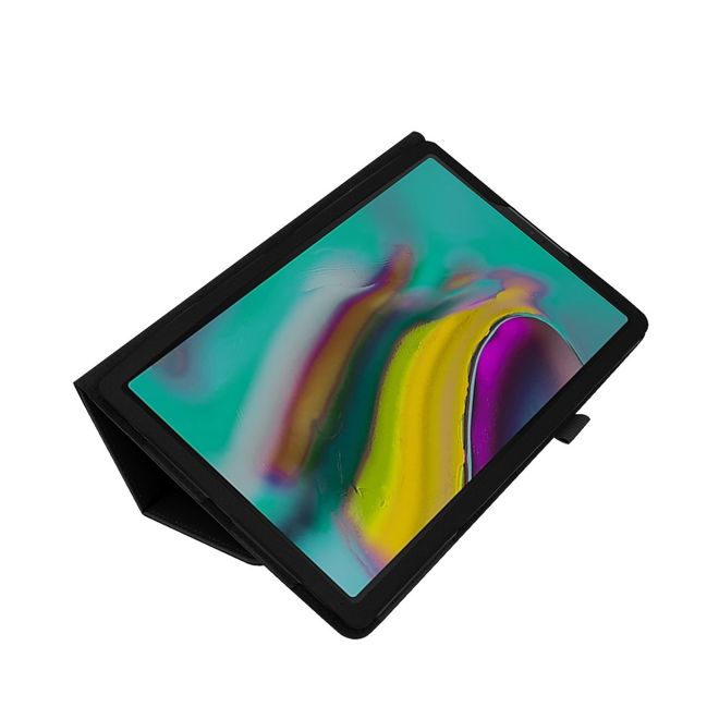 Samsung Galaxy Tab A 10.1 (2019) Hülle - Leder Case mit Litchitextur - schwarz