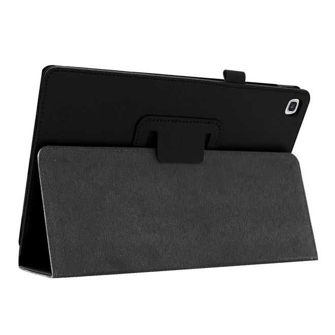Samsung Galaxy Tab A 10.1 (2019) Hülle - Leder Case mit Litchitextur - schwarz