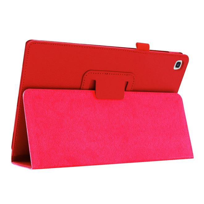 Samsung Galaxy Tab A 10.1 (2019) Hülle - Leder Case mit Litchitextur - rot