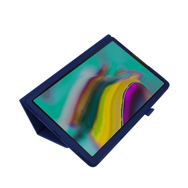 Samsung Galaxy Tab A 10.1 (2019) Hülle - Leder Case mit Litchitextur - dunkelblau