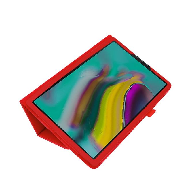 Samsung Galaxy Tab S5e Hülle - Leder Case mit Litchitextur - rot
