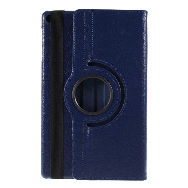 Samsung Galaxy Tab A 10.1 (2019) Hülle - 360° rotierbares Case aus Leder - dunkelblau