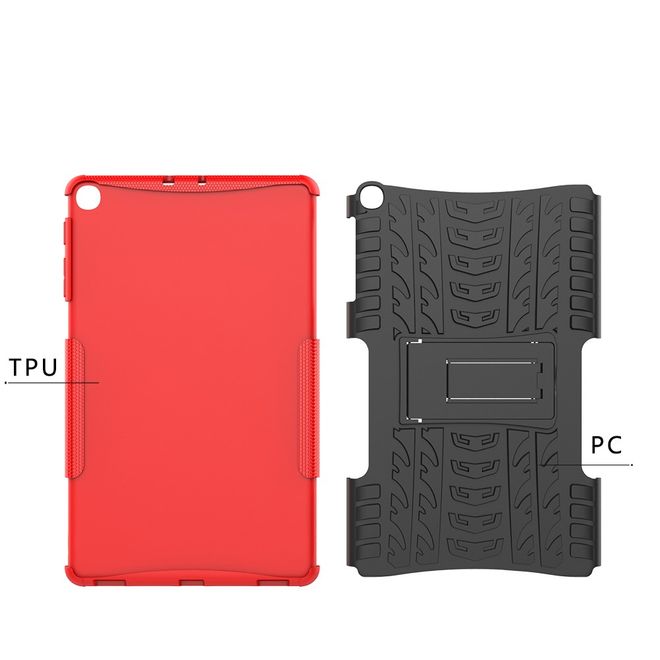 Samsung Galaxy Tab A 10.1 (2019) Hülle - Robustes Plastik Hardcase - rot