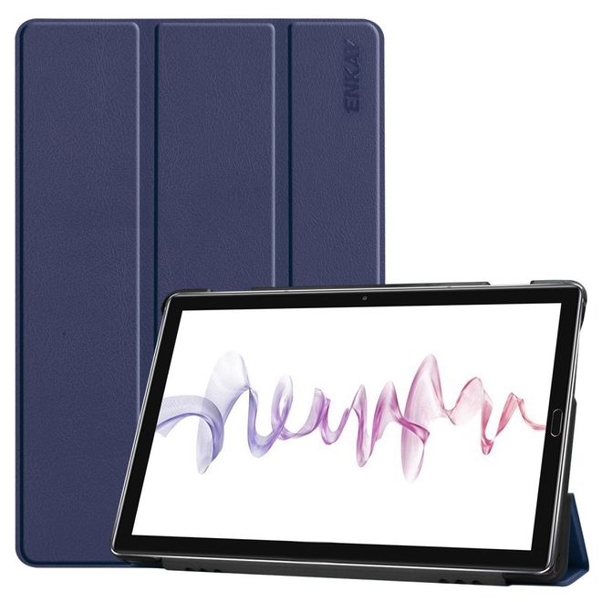 Enkay - Huawei MediaPad M6 10.8 Hülle - Smart Case - dreifach faltbar - dunkelblau