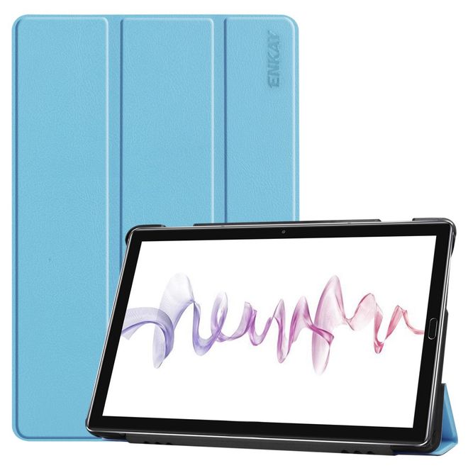 Enkay - Huawei MediaPad M6 10.8 Hülle - Smart Case - dreifach faltbar - hellblau