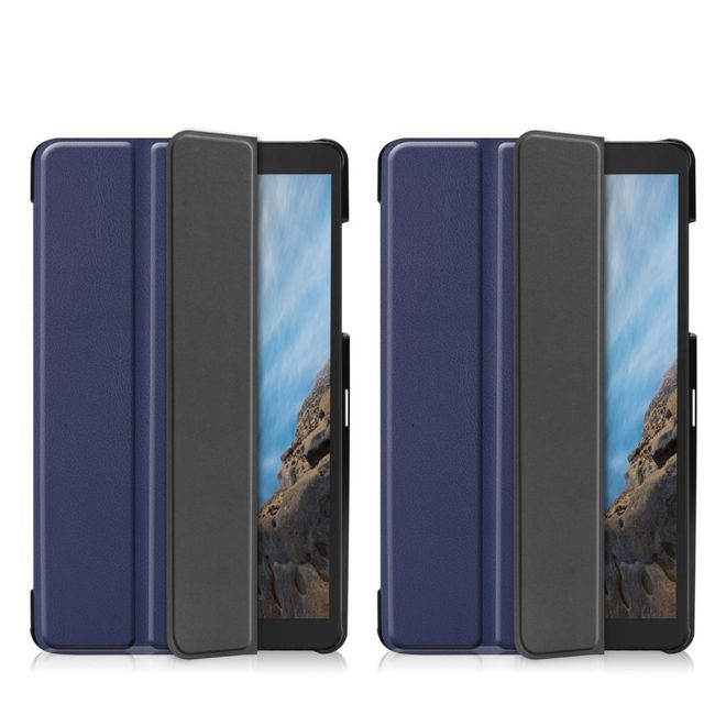 Samsung Galaxy Tab A 8.0 (2019) Hülle - Dreifach faltbares Leder Case - dunkelblau