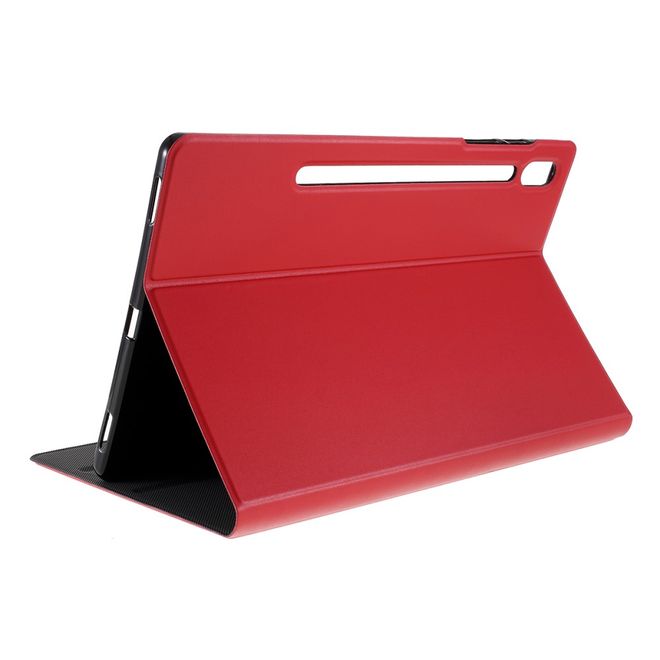 Samsung Galaxy Tab S6 Tablet Hülle - Leder Case - mit Standfunktion - rot