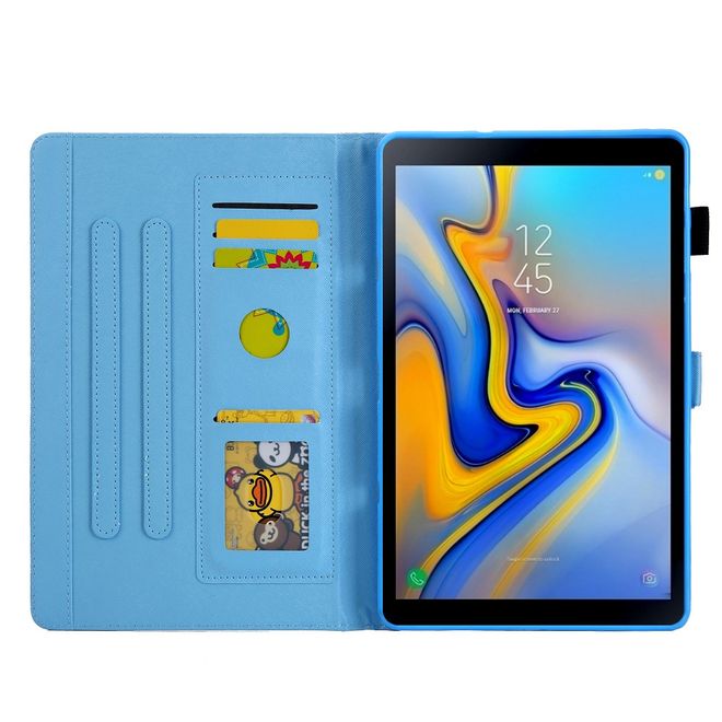 Samsung Galaxy Tab A 8.0 (2019) Tablethülle - Case aus Leder - mit Standfunktion - Blumen und Streifen