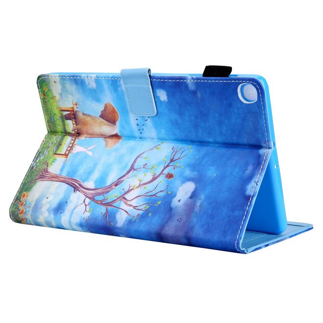 Samsung Galaxy Tab A 8.0 (2019) Tablethülle - Case aus Leder - mit Standfunktion - Baum und Tiere