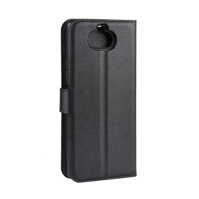 Sony Xperia 8 Handy Hülle - Litchi Leder Bookcover Series - schwarz