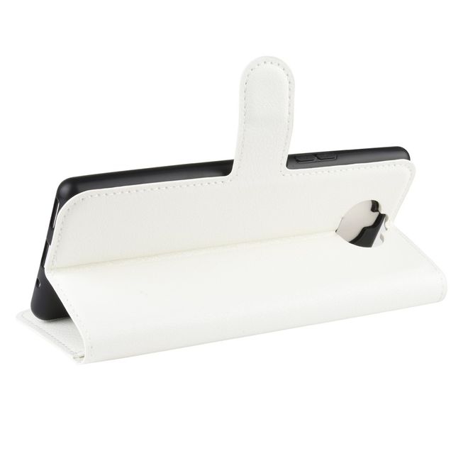 Sony Xperia 8 Handy Hülle - Litchi Leder Bookcover Series - weiss