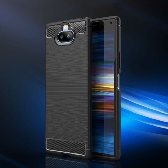Sony Xperia 8 Handyhülle - Carbon Fiber TPU Softcase Series - schwarz
