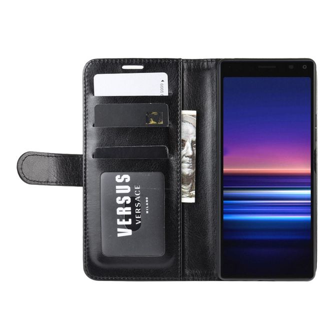 Sony Xperia 8 Handyhülle - Crazy Horse Leder Bookcover Series - schwarz
