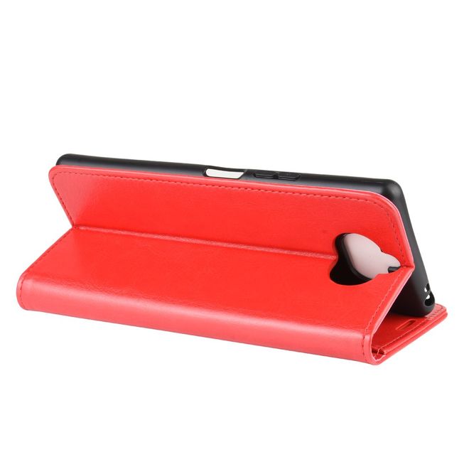 Sony Xperia 8 Handyhülle - Crazy Horse Leder Bookcover Series - rot