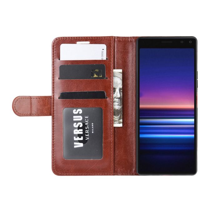 Sony Xperia 8 Handyhülle - Crazy Horse Leder Bookcover Series - braun