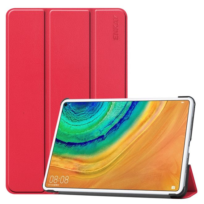 Enkay - Huawei MatePad Pro Hülle - Smart Case - dreifach faltbar - rot