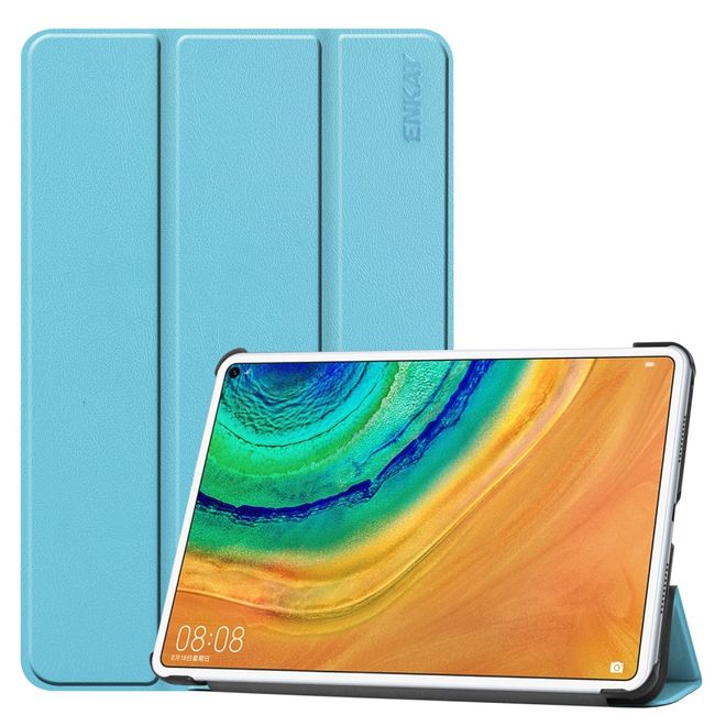 Enkay - Huawei MatePad Pro Hülle - Smart Case - dreifach faltbar - hellblau