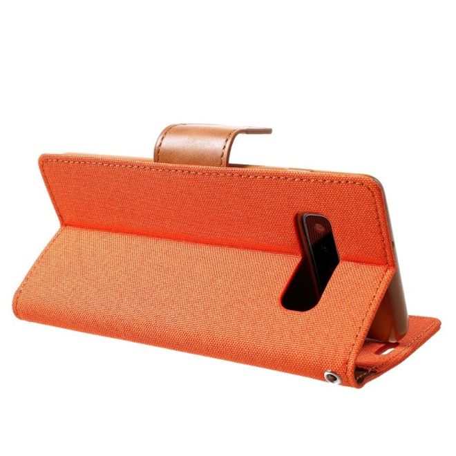 Goospery - Samsung Galaxy S20+ Hülle - Leder/Stoff Case - Canvas Diary Series - orange/camel