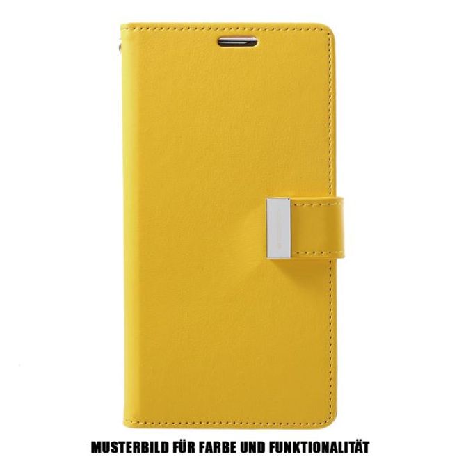 Goospery - Samsung Galaxy S20+ Hülle - Leder Bookcover - Rich Diary Series - gelb/rosa