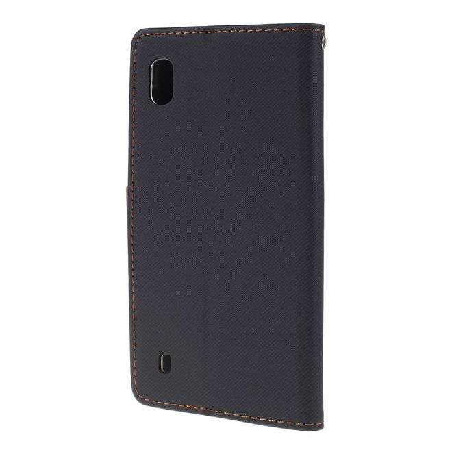 Roar Korea - Samsung Galaxy A10 Handy Hülle - Case aus Leder/Stoff - mit Köpermuster - schwarz