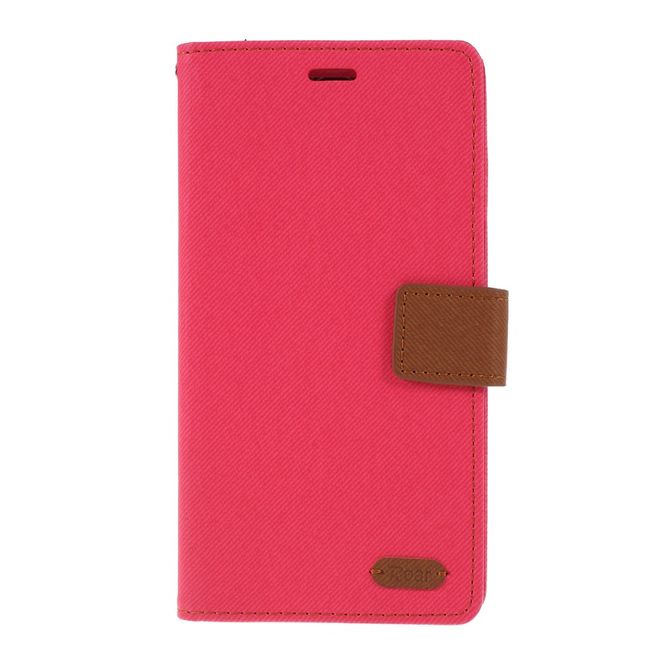 Roar Korea - Samsung Galaxy A10 Handy Hülle - Case aus Leder/Stoff - mit Köpermuster - rosa