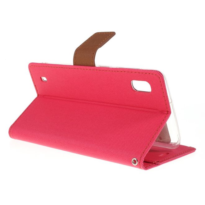 Roar Korea - Samsung Galaxy A10 Handy Hülle - Case aus Leder/Stoff - mit Köpermuster - rosa