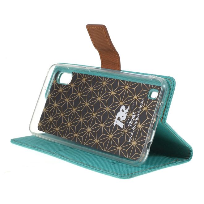 Roar Korea - Samsung Galaxy A10 Handy Hülle - Case aus Leder/Stoff - mit Köpermuster - grün