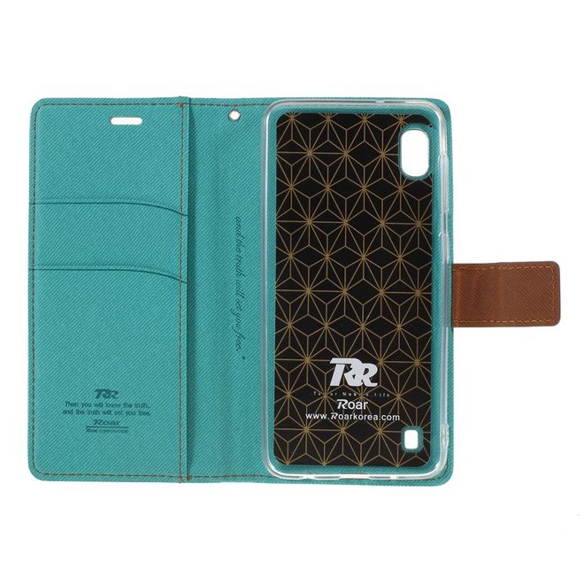 Roar Korea - Samsung Galaxy A10 Handy Hülle - Case aus Leder/Stoff - mit Köpermuster - grün