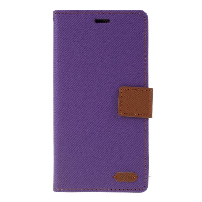 Roar Korea - Samsung Galaxy A10 Handy Hülle - Case aus Leder/Stoff - mit Köpermuster - purpur